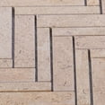thumbnail image 3 of Modket TDH399NS Beige Sand Sina Pearl Marble Stone Herringbone Mosaic Tile Kitchen Backsplash, 3 of 5