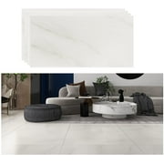 VEELIKE 12"x24" Peel and Stick Floor Tile Grey White Marble Vinyl Flooring Tiles Waterproof Stick on Tiles Flooring Self Adhesive Floor Stickers Tile for Bathroom Kitchen Bedroom Floor Adorn 4 Pack