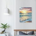 thumbnail image 3 of JRXY Sunset Ocean Decor Wall Art Beach Nature Landscape Picture Canvas Print for Living Room with Framed 12x16 in, 3 of 4