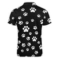thumbnail image 5 of Paws Pattern Men Zipper T-shirt Summer Casual Short Sleeve T-shirt Top, 5 of 7
