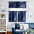 thumbnail image 2 of Navy Blue Kitchen Curtains Valances and Tiers Set of 3 Abstract Art Graffiti Paint Style Tier Curtains and Valance with Rod Pocket for Small Windows, 27.5"x36", 2 of 9