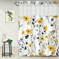 thumbnail image 2 of EIMELI Hookless Shower Curtain with Snap Liner  Floral Theme Home Decor Hotel Shower Curtain and Liner Set  Watercolor See-Through Shower Curtain with Window  Double Layers  High Quality, 2 of 7