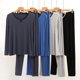 thumbnail image 3 of Modal Men's Pajamas, Home Service Suits, Thermal Underwear, Large Size Autumn Clothes, Long Trousers, Two-piece suit, 3 of 4