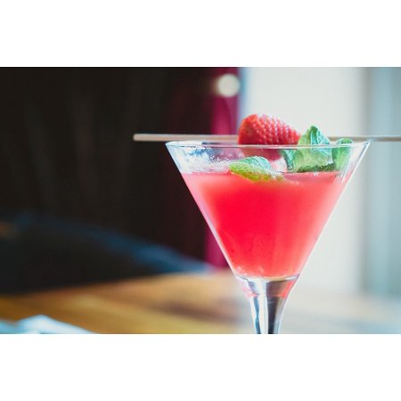 Grand Orange Liqueur - LAMINATED POSTER Beverage Bar Drink Strawberry Glass Cocktail Poster Print 24 x 36