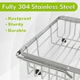 thumbnail image 4 of Dish Drying Rack in Sink, Expandable Stainless Steel Dish Drainers for Kitchen Counter, Dish Dryer Rack for Inside Sink, Over The Sink Dish Racks with Utensil Holder, Silver, 4 of 10