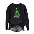 thumbnail image 4 of asdoklhq Christmas Long Sleeve Tops for Women Round Neck Christmas Printed Sweatshirt Long Sleeved Top Sweatshirt Black M, 4 of 6