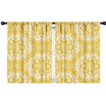 Blackout Kids Curtains,Yellow Ethnic Floral Pattern Childrens Insulated Curtains Set Of 2,Bedroom Essentials,Toddler Room Decor 42x54in(106x137cm)