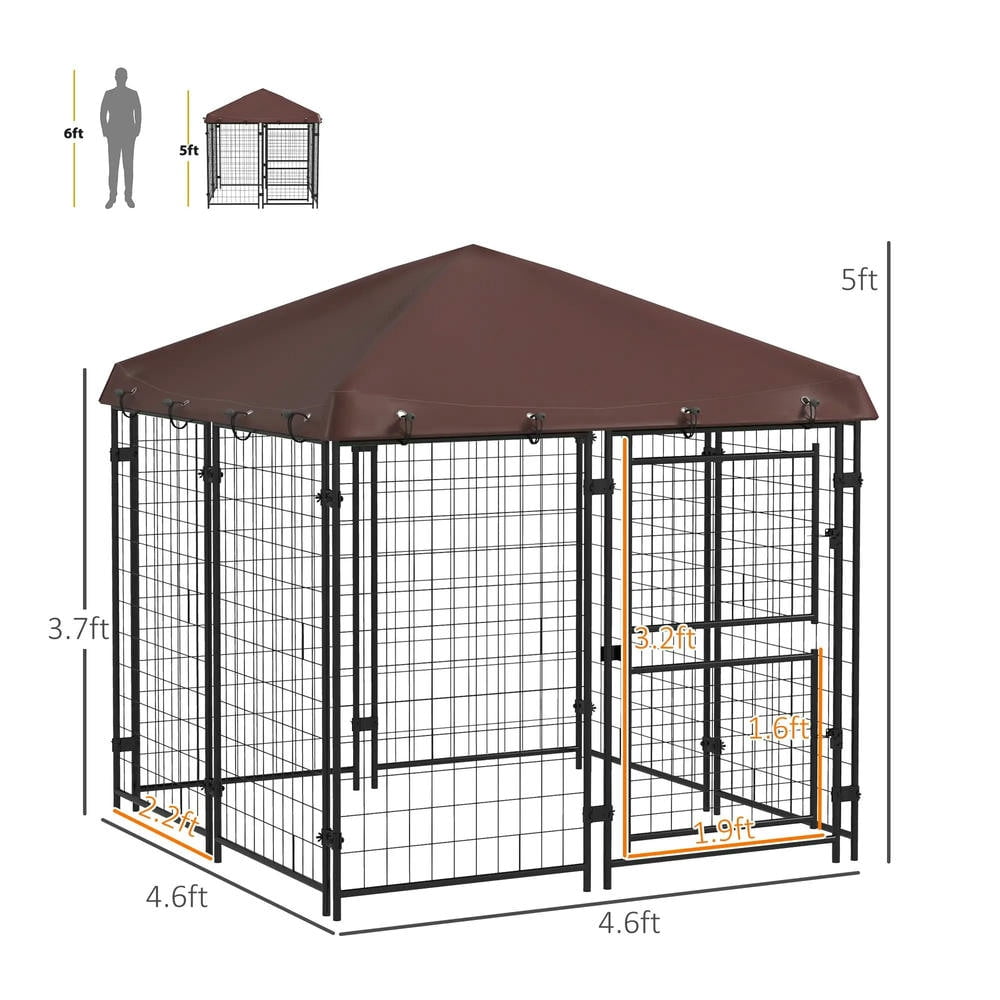 YYAo Doghouse, Puppy Shelter,Dog Kennel Outdoor with Waterproof Canopy, Large Door
