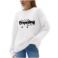 thumbnail image 4 of YueHuiYing Women Long Sleeve Sweatshirts Oversized Crewneck Pullover Hoodies Casual Knit Tops Sweater, 4 of 6