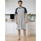 thumbnail image 3 of Camisón para hombre Lars Amadeus Ropa dormir Mangas raglán Pijamas suaves Gris claro XXL, 3 of 6
