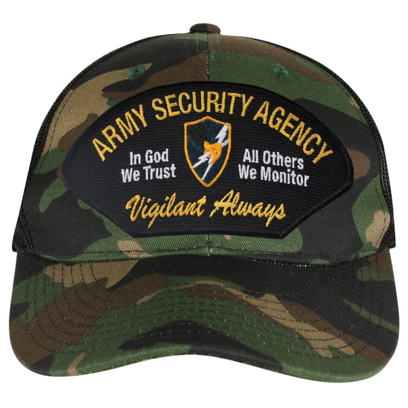 ASA Trucker Style Snapback Woodland Cap
