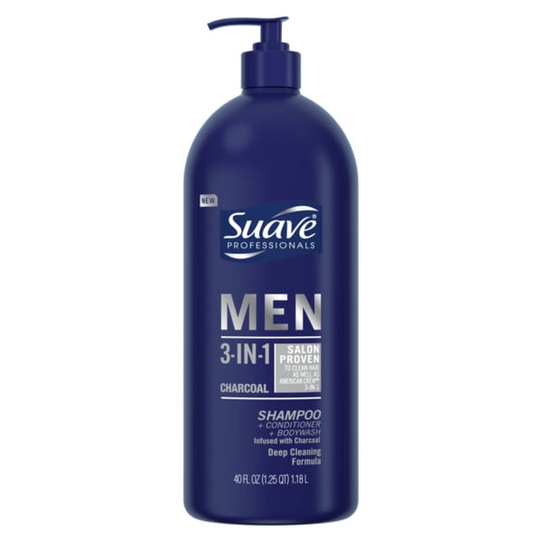 Suave Men 3 in 1 Shampoo Conditioner Bodywash Charcoal 40 oz Walmart