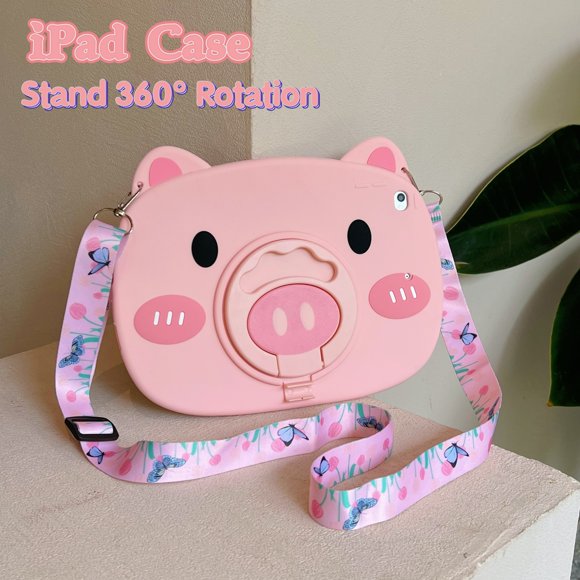 Étui pour Tablette pour iPad Pro 11 2022 Air 5 4 10.9 10e 9e 8e 7e 10.2 10.5 5e 6e 9.7 2018 Mini 6 Étui en Silicone Mignonne Cochon iPad Air 4 Air 5