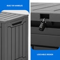thumbnail image 4 of Dextrus 80 Gallon Large Resin Deck Box, Dark Gray Waterproof Weather Resistant Outdoor Storage Box, Lockable Organizer for Patio Cushions, Garden Tools, Pool Accessories & Indoor Outdoor Essentials, 4 of 9