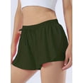 thumbnail image 3 of 2-in-1 Sports Yoga Short Skirt, Women's Activewear, Drawstring Stretchy Golf Sports Shorts, 3 of 5