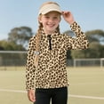 thumbnail image 2 of Psesaysky Brown Leopard Print Girls Fashion Shirts Long Sleeve 1/4 Zip Pullover Trendy T-shirt Kids Cute Fall Athletic Workout Tops Basic Tees 6-7 Years, 2 of 6