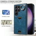 thumbnail image 5 of Dteck for Samsung S24 Ultra Case, Shockproof PU Leather Back Walet Card Slots with Finger Ring Holder Kickstand Basic Phone Case for Galaxy S24 Ultra,Blue, 5 of 9