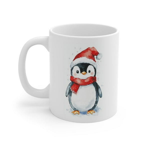 CH1Ristmas Penguin Mug, Cute Winter Penguin Coffee Cup, H1oliday CH1Ristmas Gift Mug, Penguin Lover Gift, Hohocolate Mug, Fest Winter Cup(176611)