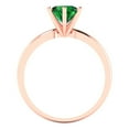 thumbnail image 4 of 1 ct Round Cut Simulated Emerald Solitaire 18K Rose Gold Womens Engagement Ring, 4 of 5