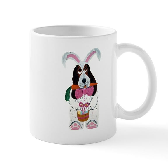 CafePress - Basset Hound Easter Bunny Mug - 11 oz Ceramic Mug - Novelty Coffee Tea Cup