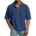 thumbnail image 3 of Hearthz Mens Waffle Polo Shirts Button Up Mens Short Sleeve Shirt Lapel Collar Textured Golf Shirt Comfort Tops Tennis T-Shirt, 3 of 9