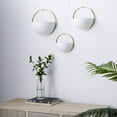 thumbnail image 3 of DecMode 12", 10", 9"W Round White Metal Round Geometric Wall Planter (3 Count), 3 of 13