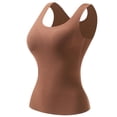 thumbnail image 2 of Ropa interior térmica Tops de moda para mujer de invierno sin mangas de cuello redondo cómodas camisetas sin mangas lisas regulares blusa de poliéster para mujer, 2 of 7
