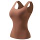thumbnail image 2 of Ropa interior térmica Tops de moda para mujer de invierno sin mangas de cuello redondo cómodas camisetas sin mangas lisas regulares blusa de poliéster para mujer, 2 of 7