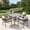 Graywood table-Wheat Cushion, variant on Vicllax 5 Pieces Outdoor Patio Dining Set, 38" Black Square Table with storage shelf and 4 Rattan Chairs with Soft Wheat Cushions
