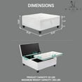 thumbnail image 4 of Charlotte 35 Inch Large Square Storage Ottoman Bench, Tufted Upholstered Lift Top Coffee Table Ottoman with Storage, Oversized Storage Ottomans, Toy Box, Air Leather Footrest for Living Room – White, 4 of 23