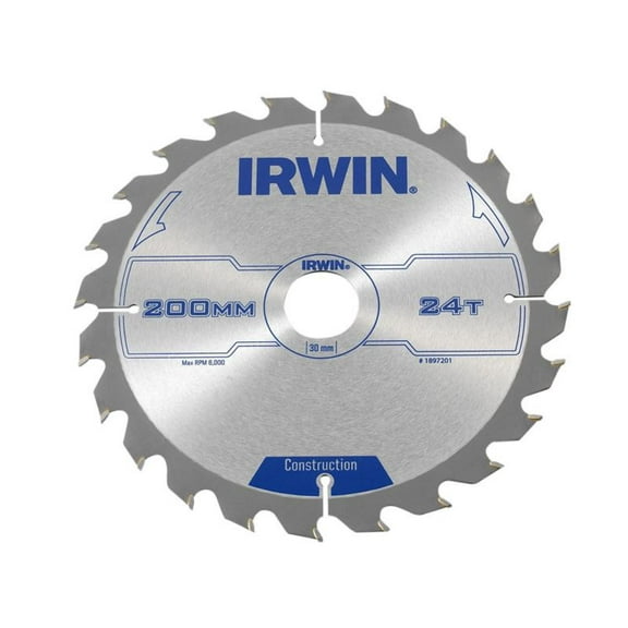 IRWIN - Construction Circular Saw Blade 200 x 30mm x 24T ATB