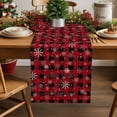 thumbnail image 5 of Christmas Table Runner White Snowflake Table Runners Red and Black Buffalo Plaid Cotton Linen Dresser Scarf Kitchen Dining Table Decor for Christmas Holiday Party Decor 13x72 Inch, 5 of 9