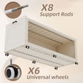 thumbnail image 3 of Collapsible Stackable 240Gal Extra Large Storage Bins with Lids, 3-Pack Rolling Organizer Cabinet with Doors for Home & Closet, Beige, 39.4" W, 3 of 6