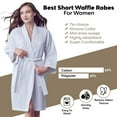 thumbnail image 3 of Lotus Linen Knee Length Waffle Robe Lightweight Women's Robe (White,XX-Large), 3 of 5