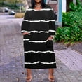 thumbnail image 2 of ZQUUVOU Plus Size Dress Women's Long Sleeve Pocketed Loose Long Lounge Maxi Dress Knee Long Sleeve With Pockets B-Black, 2 of 5