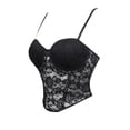 thumbnail image 7 of QEJMPTS Women's Corset Top, Lace Bustier Top with Boned Waist Trainer, Overbust Push Up Bodyshaper for Party Club (49 Styles S-XL), 7 of 7