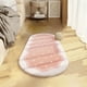 thumbnail image 1 of Soft Shaggy Bedroom Rug | Oval Area Carpet High Pile | Non-Slip Modern Polyester Velvet | Gray Pink | 16x32in | Plush Living Room Runner | Minimalist Home Décor | 1 Pack, 1 of 8