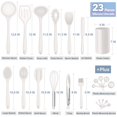 thumbnail image 3 of Juego de utensilios de cocina e-FAR 23 piezas de silicona blanca con soporte, 3 of 7