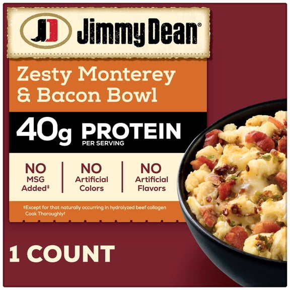 Jimmy Dean Protein Breakfast Bowl, Zesty Scrambled Egg, Monterey Jack & Bacon, Frozen, 7.25 oz