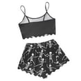 thumbnail image 5 of Bjutir Womens Halloween Pajamas Set Sleeveless Vest Shorts Set Casual Halloween Print Comfortable Sleepwear Set Dark Gray, 5 of 5