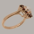 thumbnail image 3 of LBG British Made 18k Rose Gold Cultured Pearl & Garnet Womens Statement Ring - 33 size options - Size 7, 3 of 6