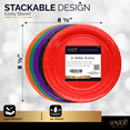 thumbnail image 3 of Paper Dinner Plates, 8 1/2 Inches Paper Plates Disposable, Colorful Disposable Plates for Party, Dinner, Holiday, Picnic, or Travel Party Plates, Pack of 50 - By Amcrate, 3 of 6