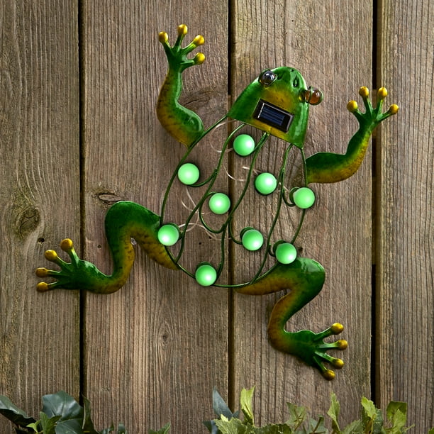 Solar Lighted Frog - Garden Wall Art Accent - Ready to Hang - Walmart
