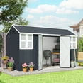 thumbnail image 2 of Outsunny 12' x 5.5' Metal Garden Storage Shed with Lockable Door Dark Grey, 2 of 10