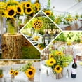 thumbnail image 5 of Efavormart 5 Bushes | 45 Large Yellow Artificial Silk Blossomed Sunflowers, 5 of 11