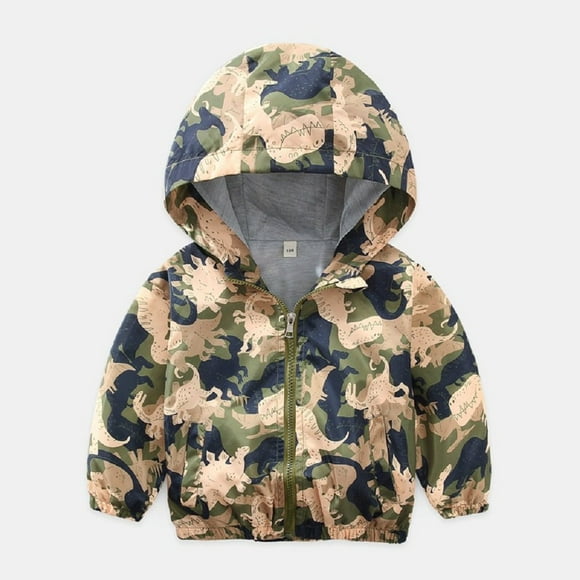 Boy‘s Cartoon Lightweight Wind Zip Hooded Jackets Windbreakers Cute Dust Coats 2T-7 Years