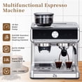 thumbnail image 3 of Aoile 1450W Espresso Machine with Grinder & Milk Frother, 20 Bar Semi-Automatic Cappuccino Latte Coffee Maker, 3 of 8