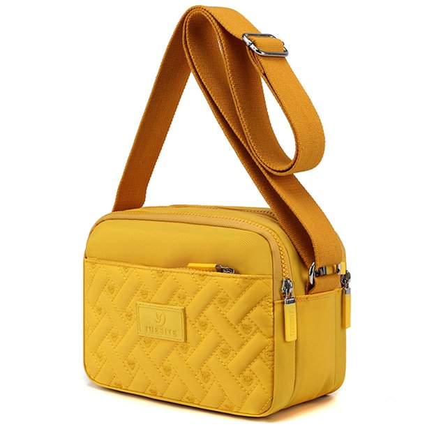 Bolsa multicapa para viaje de hombro de nailon para mujer moda para fiesta (amarillo) Likrtyny Para Estrenar