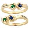 Personalized Planet Couple's Birthstone Heart Ring in Sterling Silver with Gold Overlay