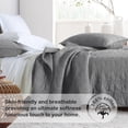 thumbnail image 3 of Horimote Home Juego De Colcha 100% Algodón Tamaño Queen Gris Oscuro Prelavado Juego De Colcha De 3 Piezas Acogedora Y Ligera Costura Funda De Cama Con 2 Fundas En Patrón Geométrico Para Todas Las Esta, 3 of 4